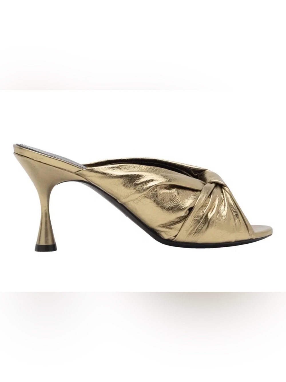 Balenciaga Gold Knotted Metallic Slide Mules